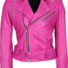 Pink leather jacket