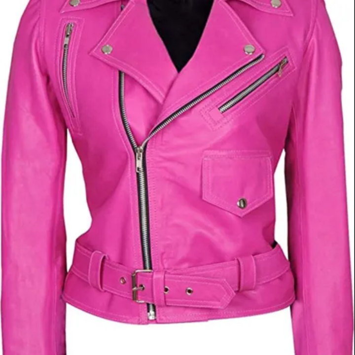 Pink leather jacket